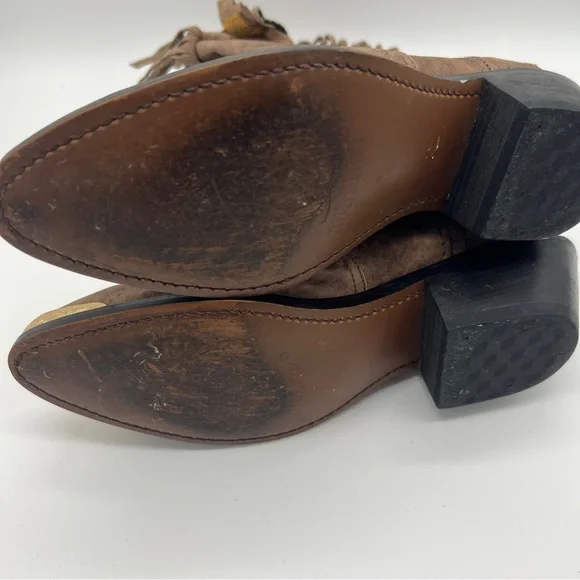 Women's Durango Western Boots Size 5 1/2 Tassels Brown Metal Tip - Picture 7 of 13